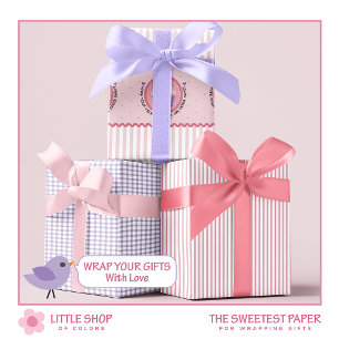 Sweet Treats Cupcake Valentines Day Wrapping Paper Sheet