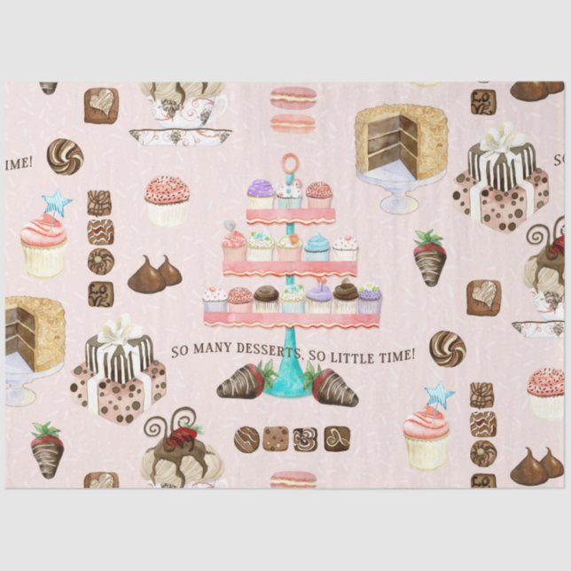 Sweet Treats Cupcakes Chocolates n Cakes Decoupage Tissue Paper (Front)