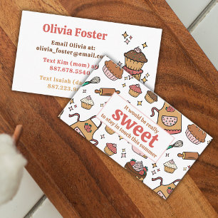 Sweet Treats Cupcakes Kids Contact Playdate  Calling Card