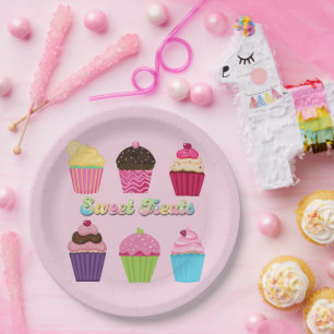 Sweet Treats Cupcakes Paper Plate