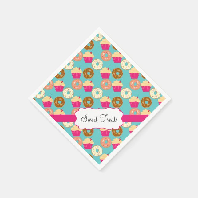 Sweet Treats, Doughnuts & Cupcakes Napkin (Corner)