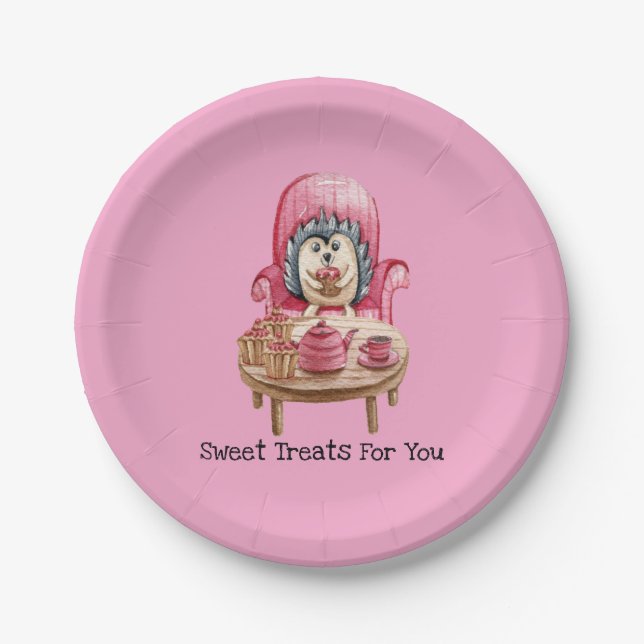 Sweet Treats For You - Porcupine Paper Plate (Front)