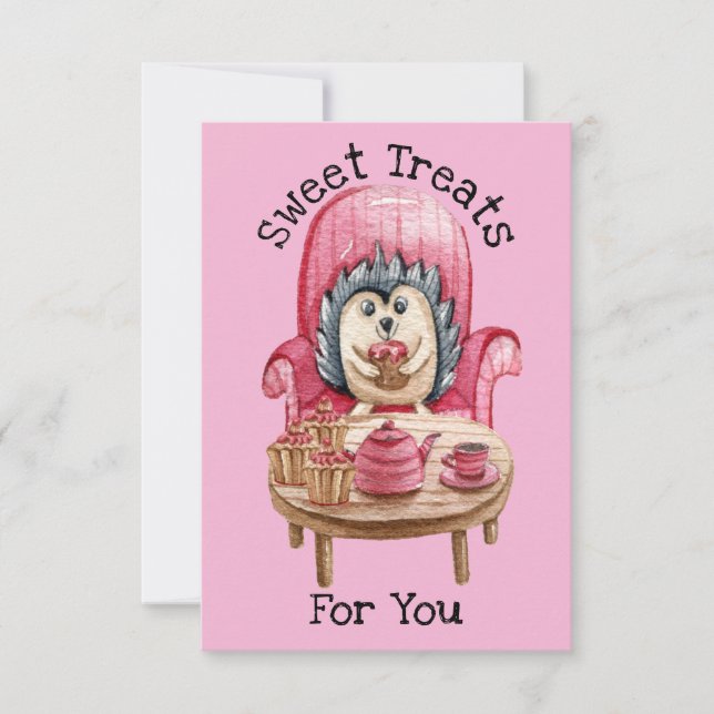 Sweet Treats For You - Porcupine Valentine Card  (Front)