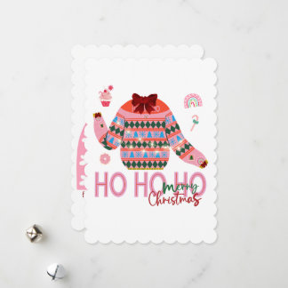 Sweet Treats Girls Ugly Christmas Sweater Holiday Card