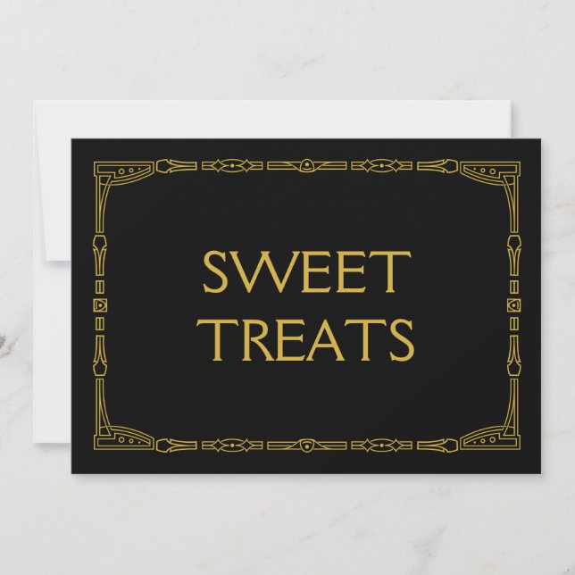 "Sweet Treats" Gold Art Deco Style Wedding Sign (Front)