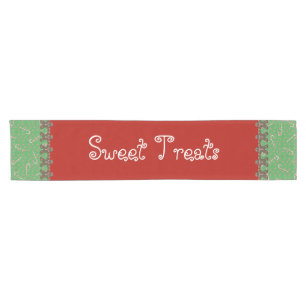 Sweet Treats Holiday Candy Buffet Gingerbread Men Short Table Runner
