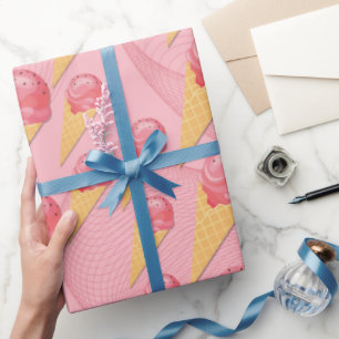 Sweet Treats Ice Cream Cone Wrapping Paper