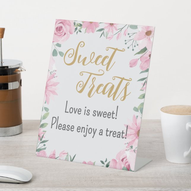 Sweet Treats Love is in Bloom Pedestal Sign (In SItu)