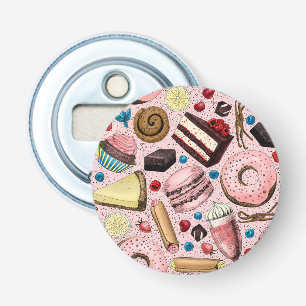 Sweet treats on pink bottle opener