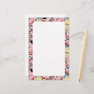 Sweet treats on pink stationery