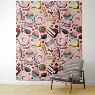 Sweet treats on pink tapestry