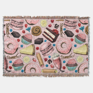 Sweet treats on pink throw blanket