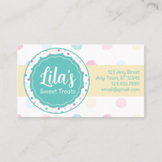 Sweet Treats Party Fun Colourful Dot Pattern Custo Business Card