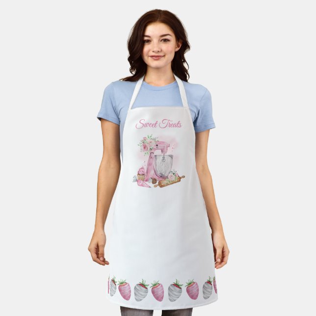 Sweet Treats Pink Bakery Apron (Worn)