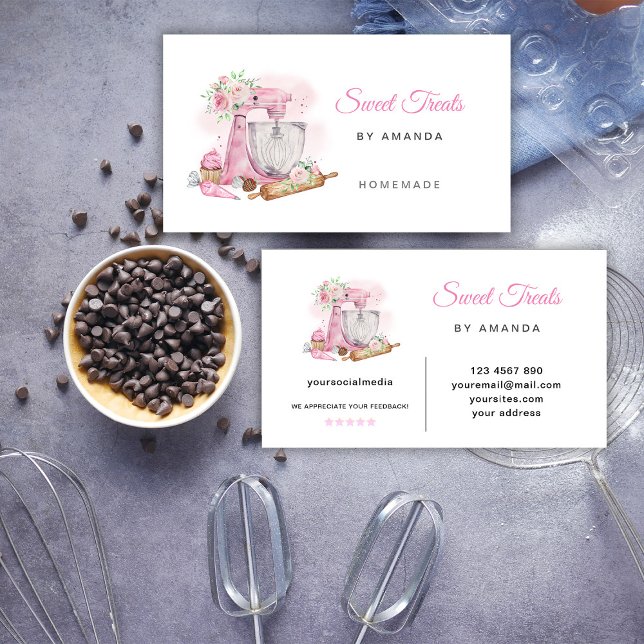 Sweet Treats Pink Bakery  Business Card (Creator Uploaded)