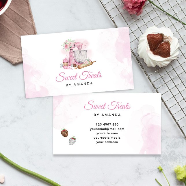 Sweet Treats Pink Bakery  Business Card (Creator Uploaded)