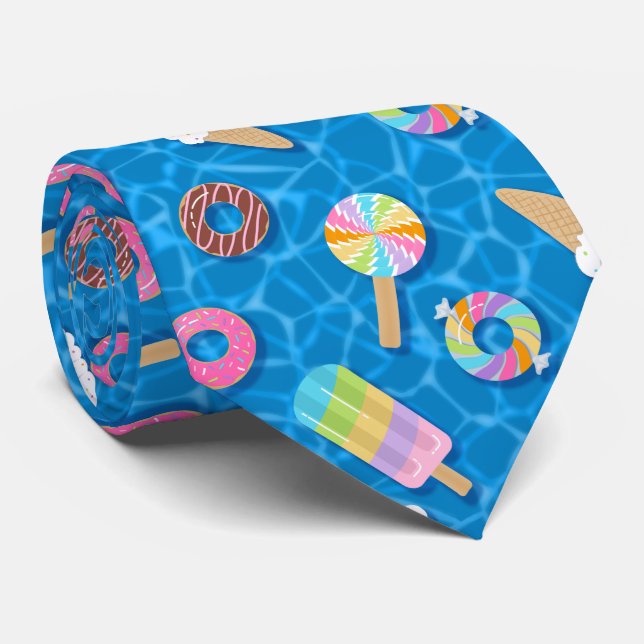 Sweet Treats Pool Floats – Blue Water Tie (Rolled)