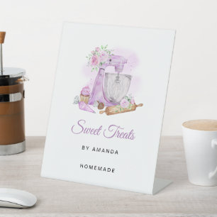 Sweet Treats Purple Bakery  Pedestal Sign