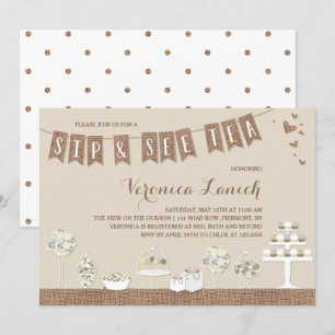 Sweet Treats   Rustic   Sip & See Tea Baby Shower Invitation