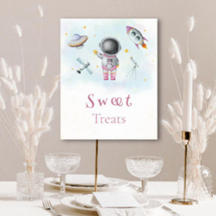 Sweet Treats Space girl Astronaut pink rocket star Poster