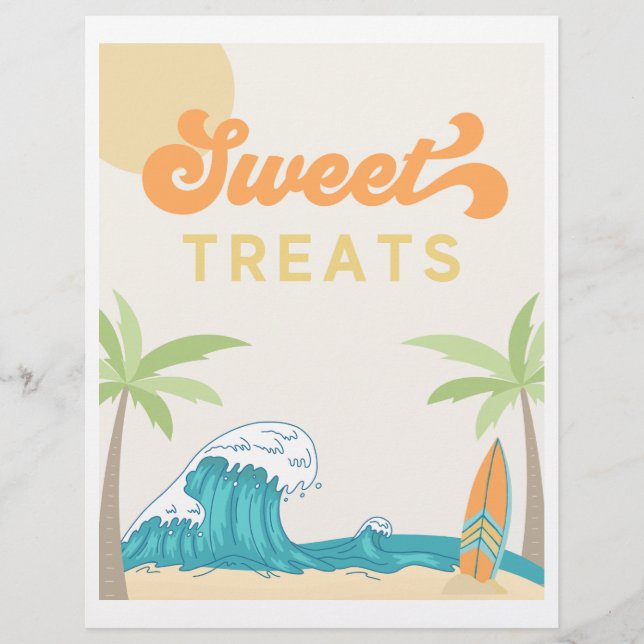 Sweet Treats Surf Party Sign | Surf Signs (Front)