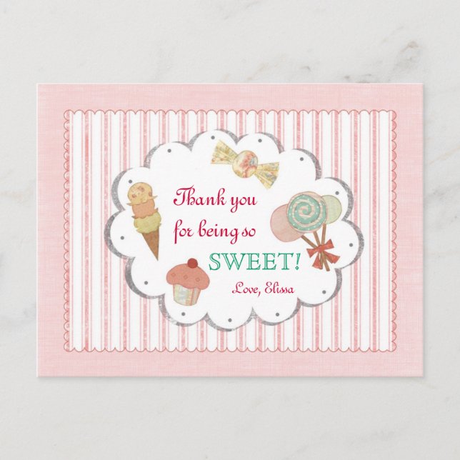Sweet Treats Thank You Postcard (Front)