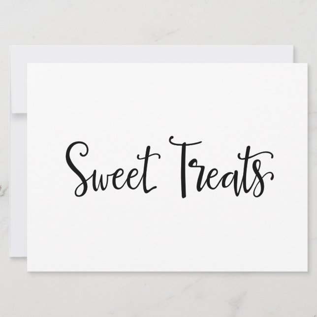 "Sweet treats" Wedding Favors Sign | Calligraphy Invitation (Front)