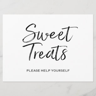 "Sweet Treats" Wedding Sign   Stylish Lettered Invitation
