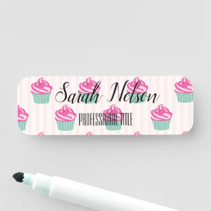 Sweet Trendy Cup Cakes Name Tag