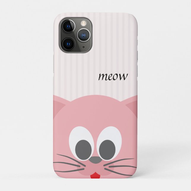 Sweet Trendy Pink Cat Case-Mate iPhone Case (Back)