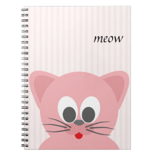 Sweet Trendy Pink Cat Notebook