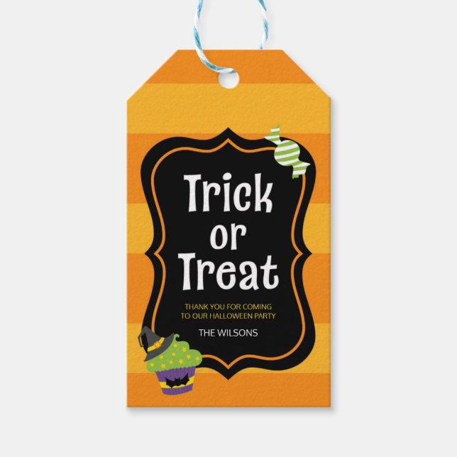 Sweet Trick or Treat Halloween Gift Tag (Front)