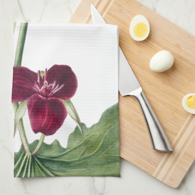 Sweet Trillium Botanical  Tea Towel (Quarter Fold)