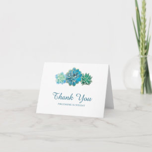 Sweet Trio Succulents   Thank You Card