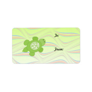 Sweet Turtle Gift Tag Label