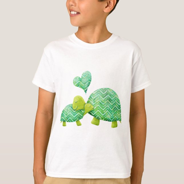 Sweet Turtle Hugs Mum and Baby T-Shirt (Front)