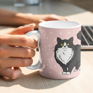 Sweet Tuxedo Cat Mum Personalised Coffee Mug