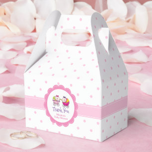 Sweet Twin Girl Baby Shower Carriage Favour Box