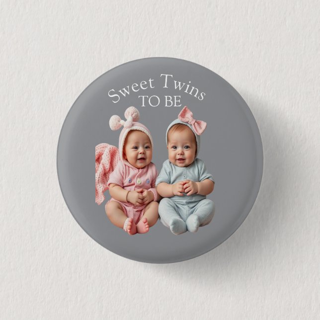 Sweet Twins in Coordinated Pastels 3 Cm Round Badge (Front)
