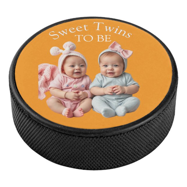 Sweet Twins in Coordinated Pastels Hockey Puck (3/4)
