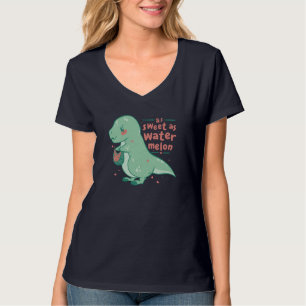 Sweet Tyrannosaurus Rex Watermelon Cartoon Cute Di T-Shirt