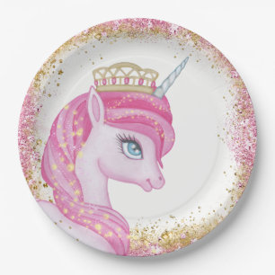 Sweet Unicorn Baby Shower Paper Plates