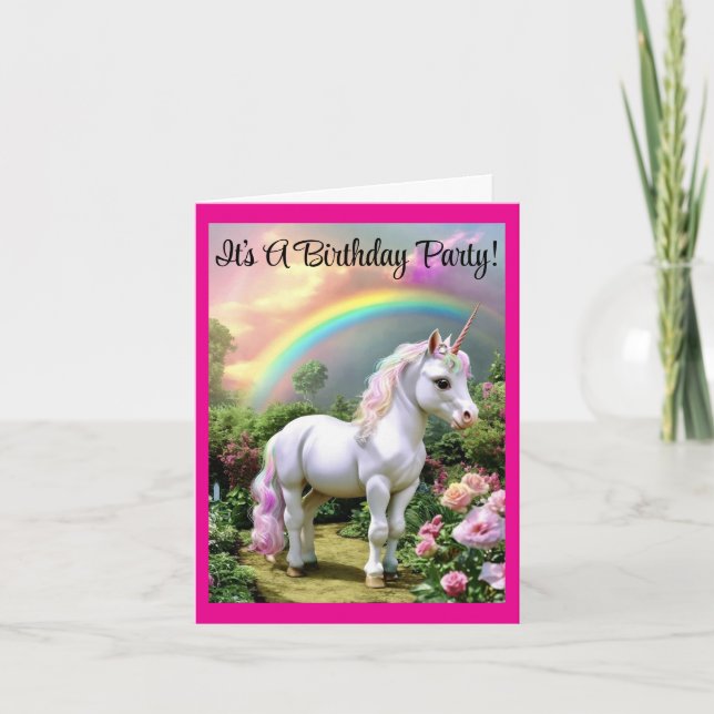 Sweet Unicorn Birthday Invitation (Front)