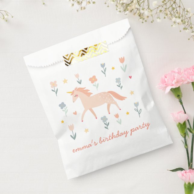 Sweet Unicorn Floral Birthday Favour Bags (Sealed)