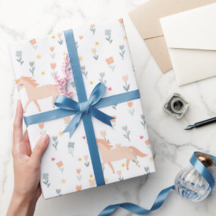 Sweet Unicorn Floral Wrapping Paper