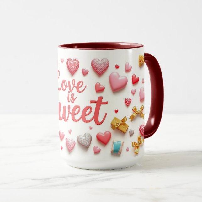 Sweet Valentine Chocolate Heart  Mug (Front Right)