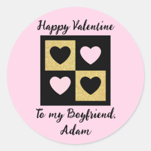 sweet valentine couple personalised customise classic round sticker