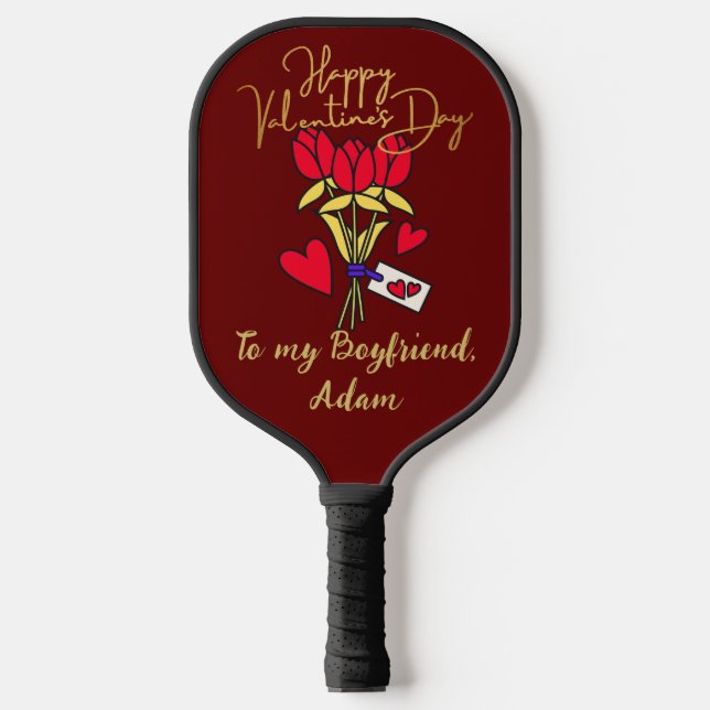 sweet valentine couple personalised customise  pickleball paddle (Front)