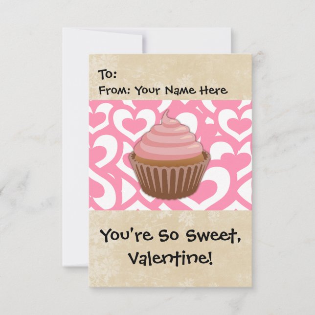 Sweet Valentine Cupcake Invitation (Front)