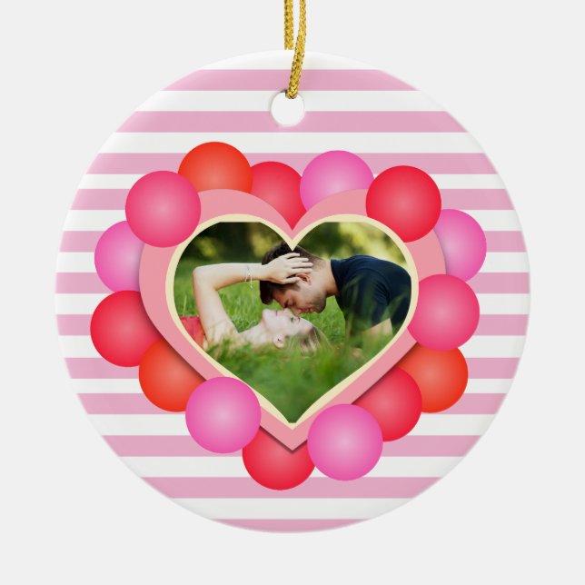 Sweet Valentine Dreams / Photo template Ceramic Tree Decoration (Front)